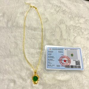 Natural agate 18K Gold Plated Necklace.